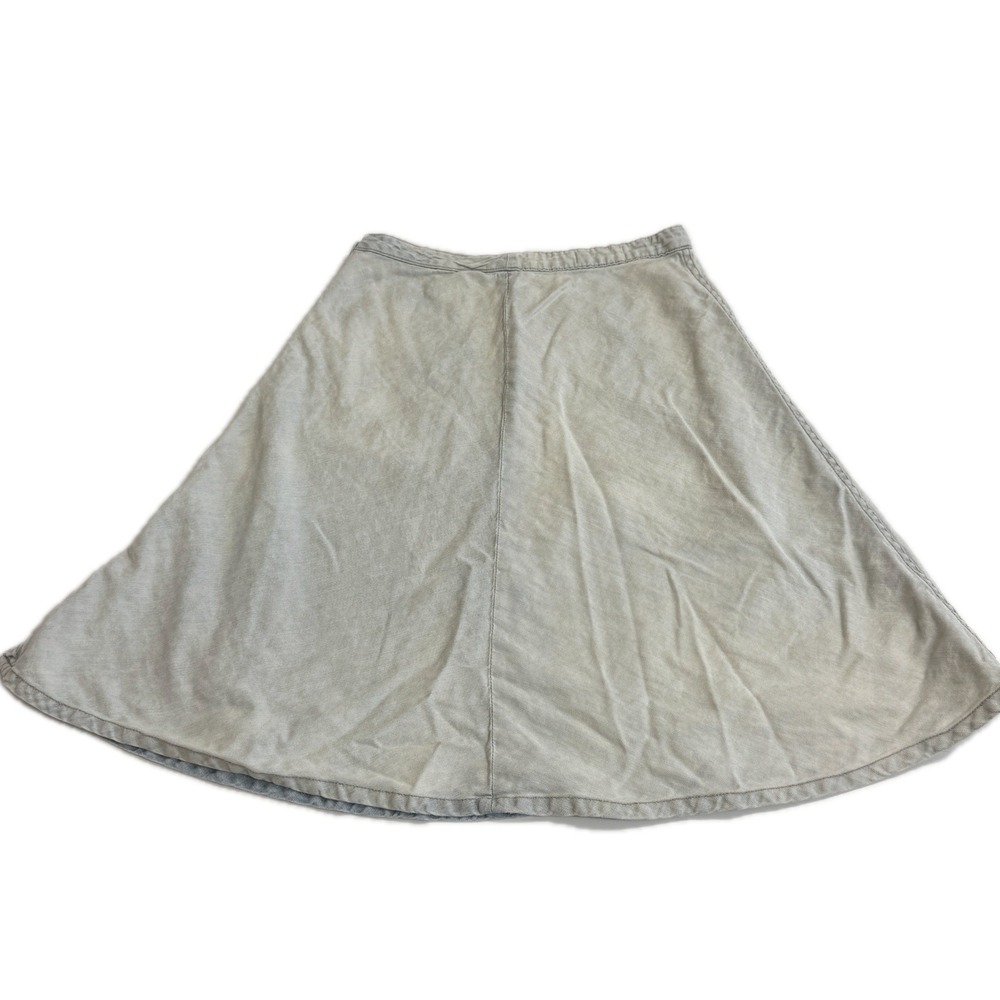 BLANKNYC Skirt Womens 29 Light Blue Flare Denim Linen Blend Button Front Midi - Picture 3 of 8